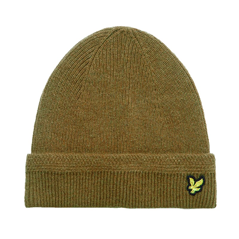 Lyle & Scott Racked Rib Beanie Olive