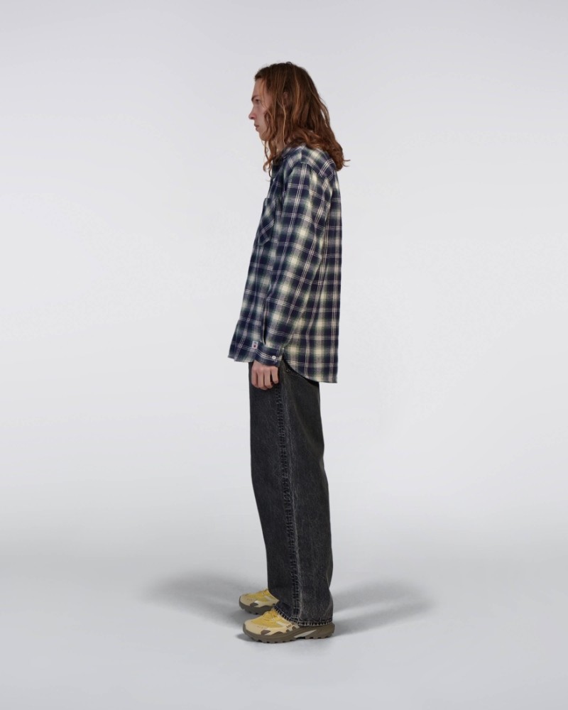 Edwin Work L/S Shirt Navy/Green