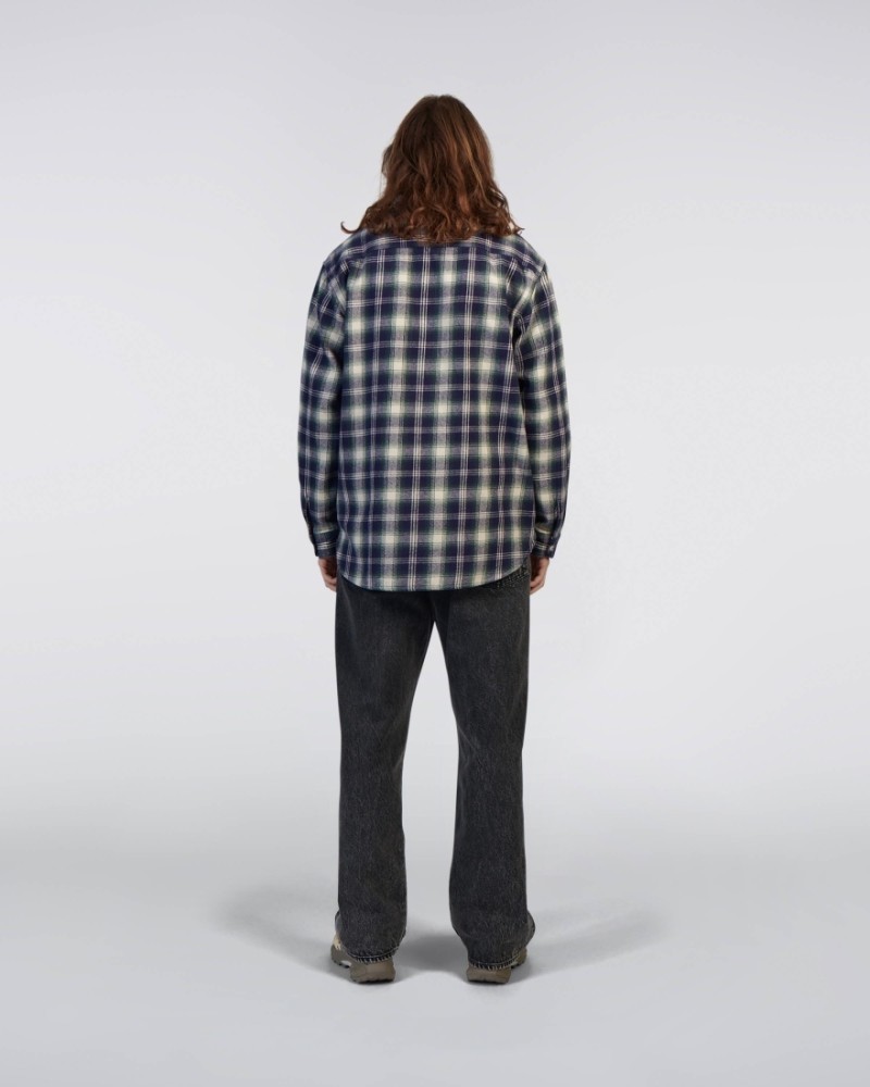 Edwin Work L/S Shirt Navy/Green