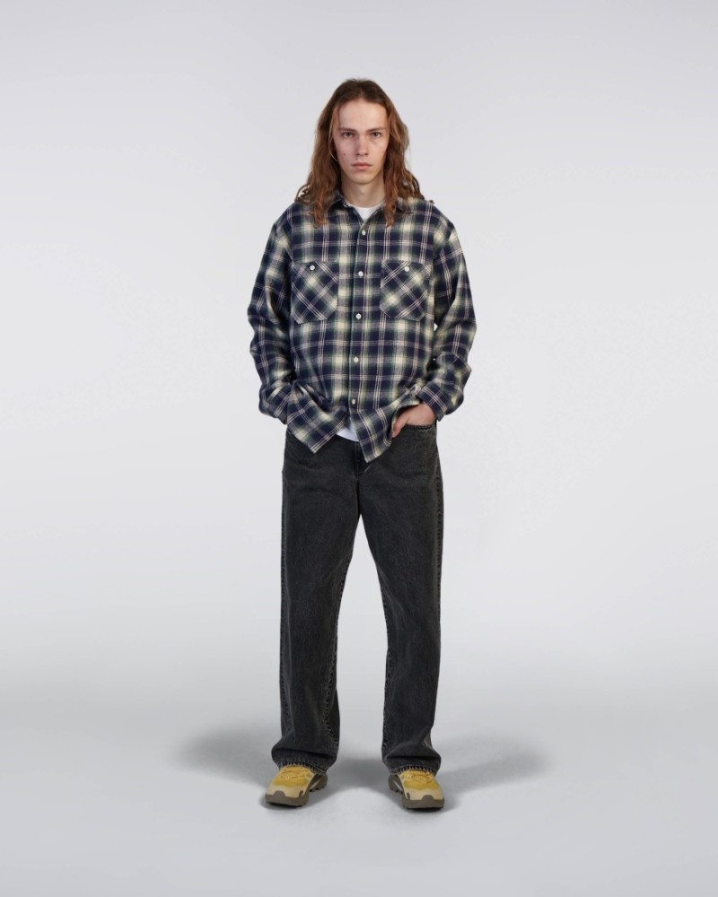 Edwin Work L/S Shirt Navy/Green