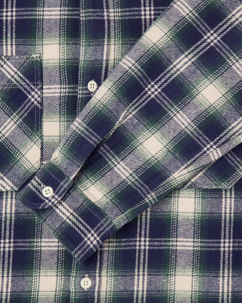 Edwin Work L/S Shirt Navy/Green