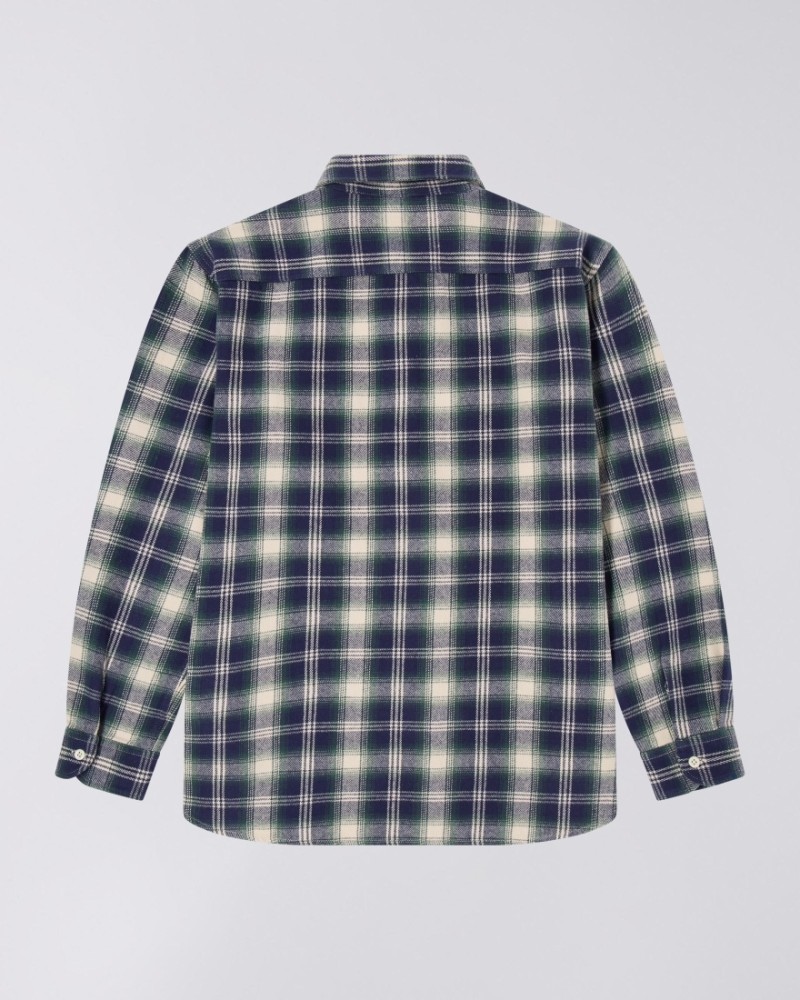 Edwin Work L/S Shirt Navy/Green