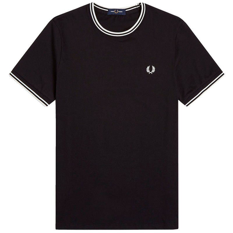 Fred Perry M1588 Twin Tipped Tee Black