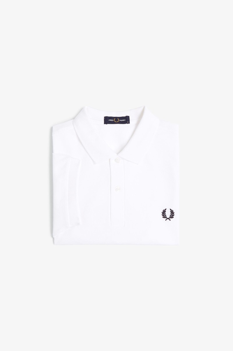 Fred Perry M6000 Plain Polo White/Navy