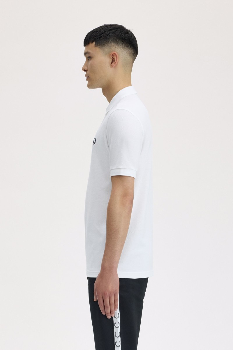 Fred Perry M6000 Plain Polo White/Navy