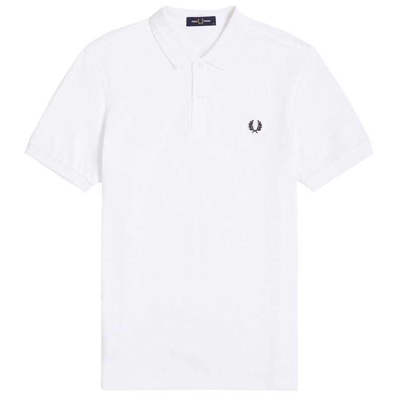 Fred Perry M6000 Plain Polo White/Navy