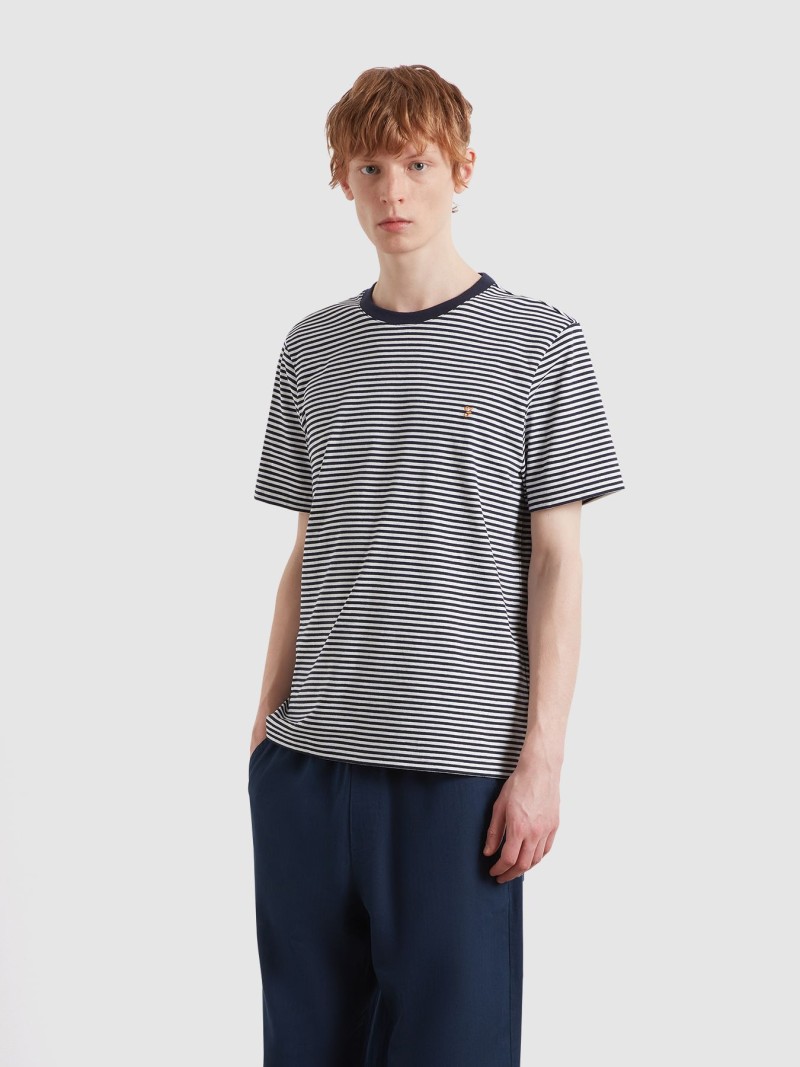 Farah Castle Stripe Tee True Navy