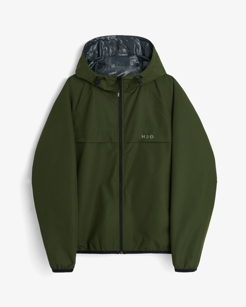 H2O Romo LW Packable Rain Jacket Army