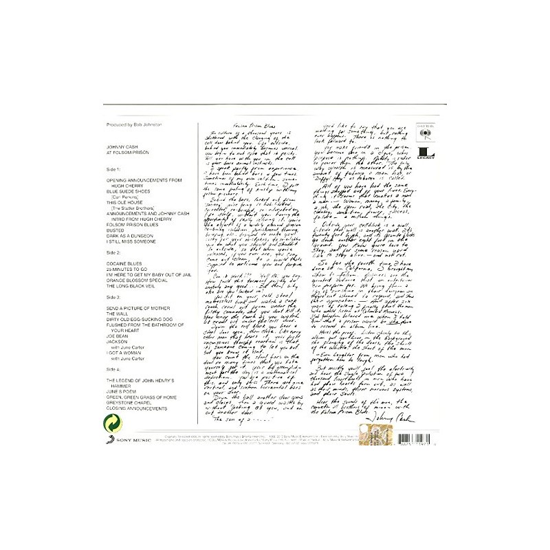 Johnny Cash "At Folsom Prison" Vinilo...