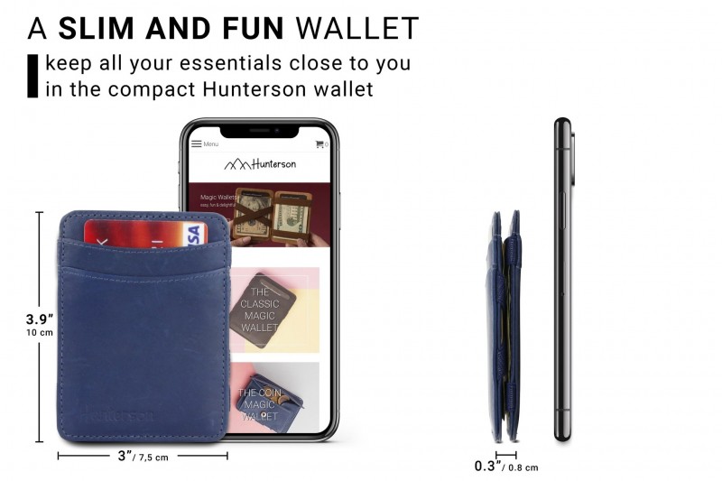 Hunterson Magic RFID Leather Wallet Blue