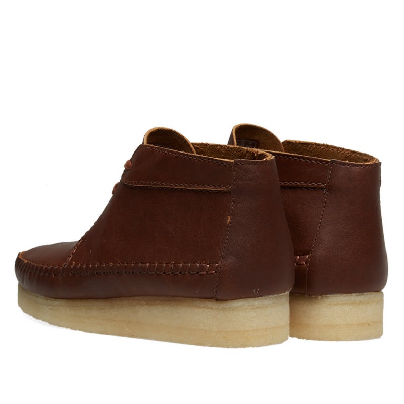 Clarks weaver tan on sale leather