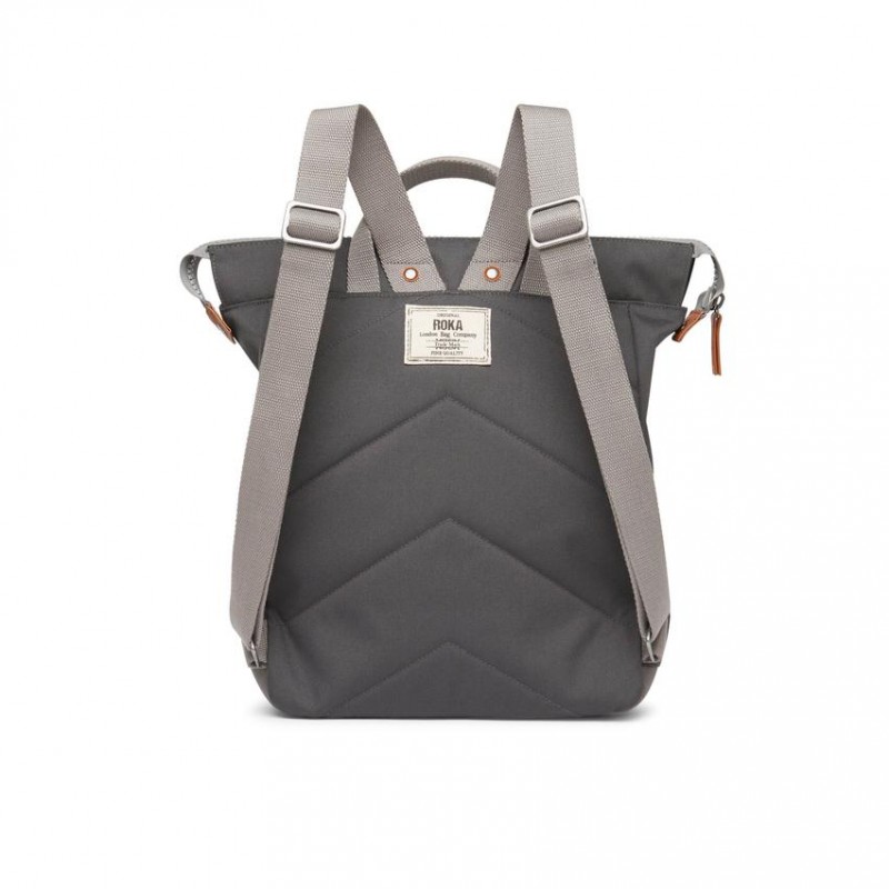 Roka London Bantry B Small Sustainable (Canvas) Backpack Carbon