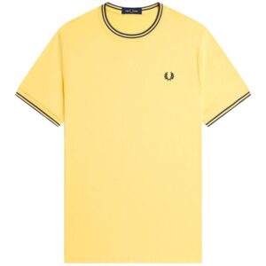 M1588 TWIN TIPPED TEE LEMON BARLEY/TENNIS BLUE